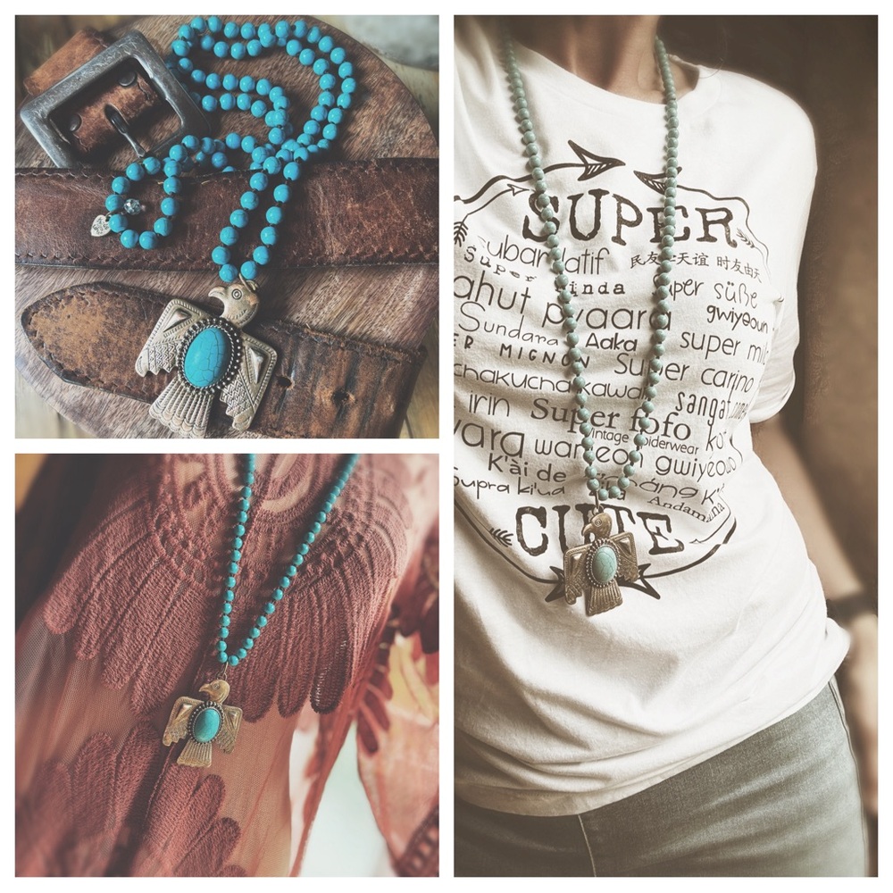 Necklace Aztec Eagle Statement Pendant